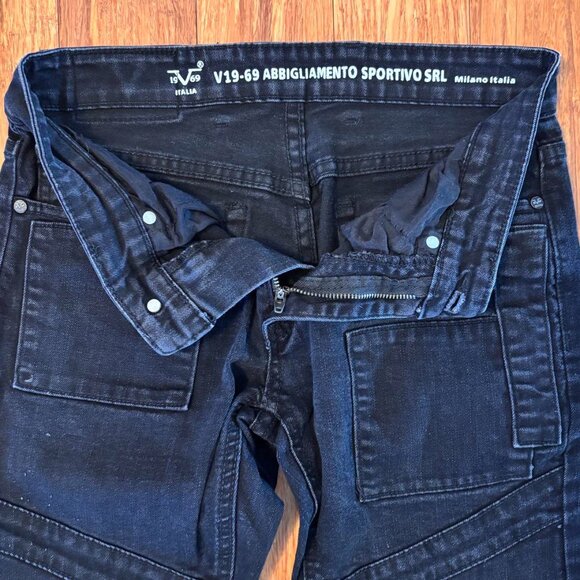 Versace V19-69 Abbigliamento Sportivo SRL Milano Italia Mens Black Jeans 28-30 - Picture 6 of 11